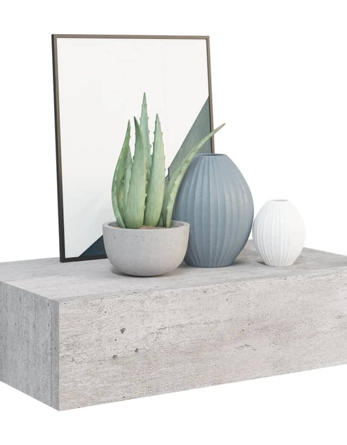 Încărcați imaginea în vizualizatorul Galerie, Dulapuri de perete cu sertar 2 buc. gri beton 40x23,5x10 cm MDF Lando - Lando
