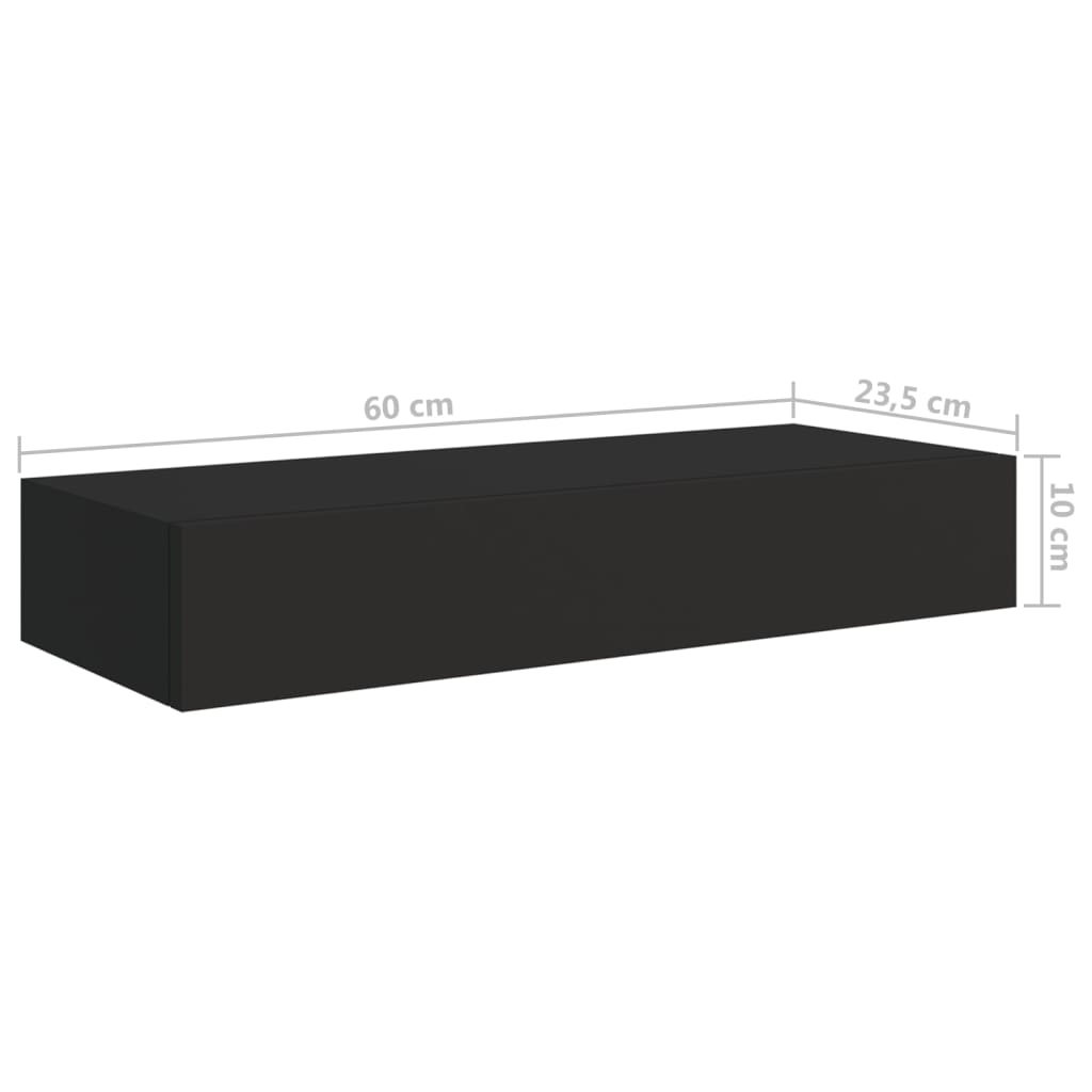 Dulapuri de perete cu sertare 2 buc. negru 60x23,5x10 cm MDF Lando - Lando