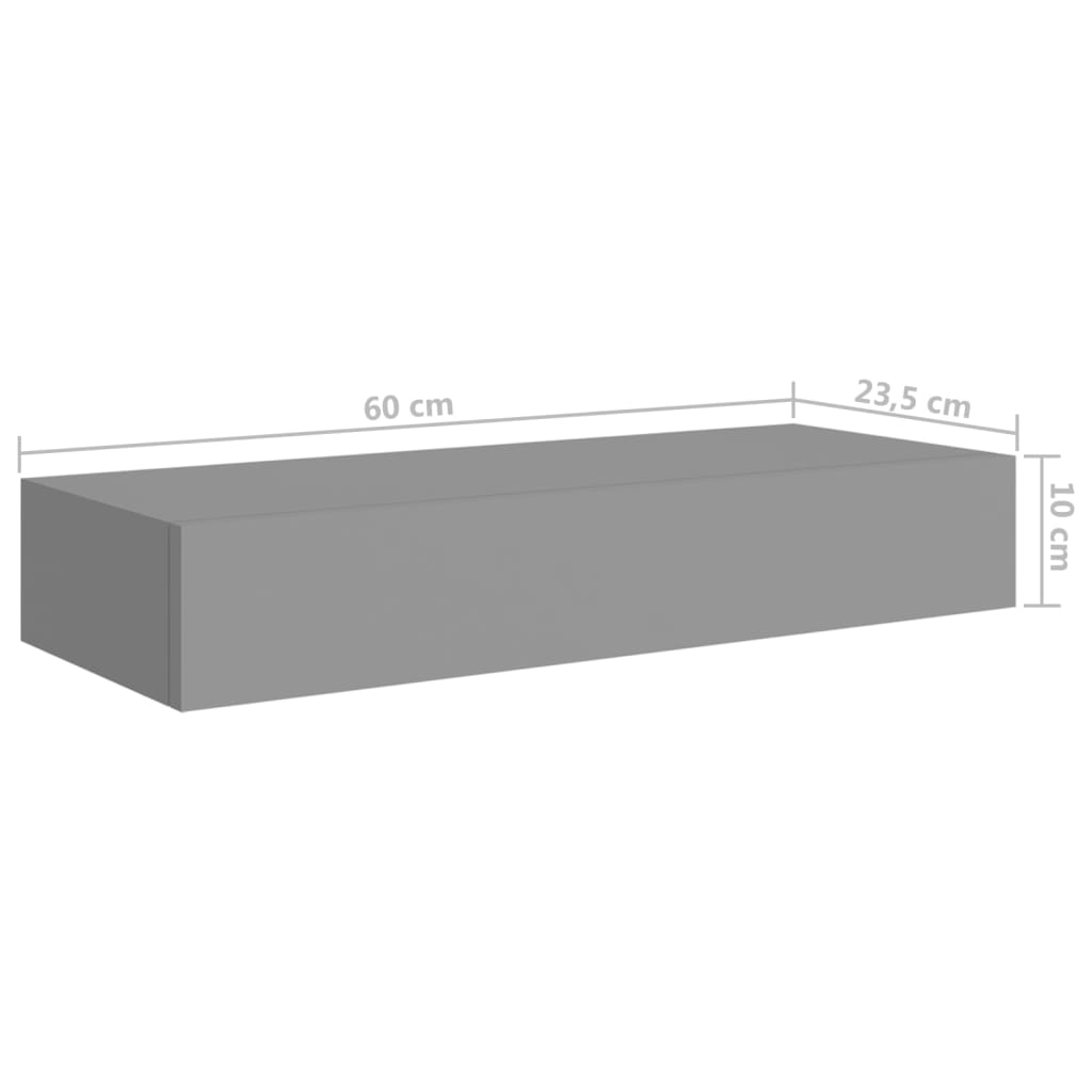 Dulapuri de perete cu sertare, 2 buc. gri, 60x23,5x10 cm, MDF Lando - Lando