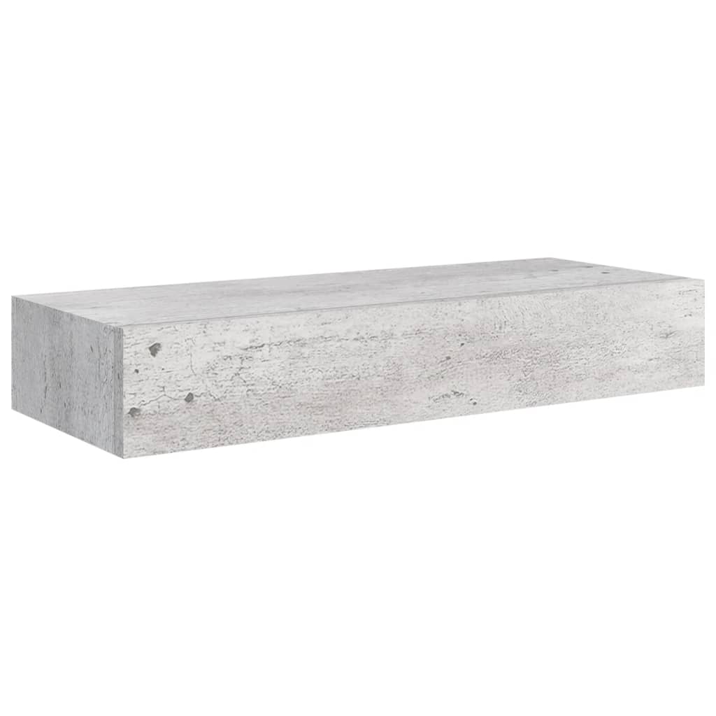 Dulap de perete cu sertar, gri beton, 60x23,5x10 cm, MDF Lando - Lando