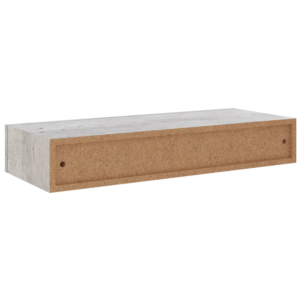 Dulap de perete cu sertar, gri beton, 60x23,5x10 cm, MDF Lando - Lando