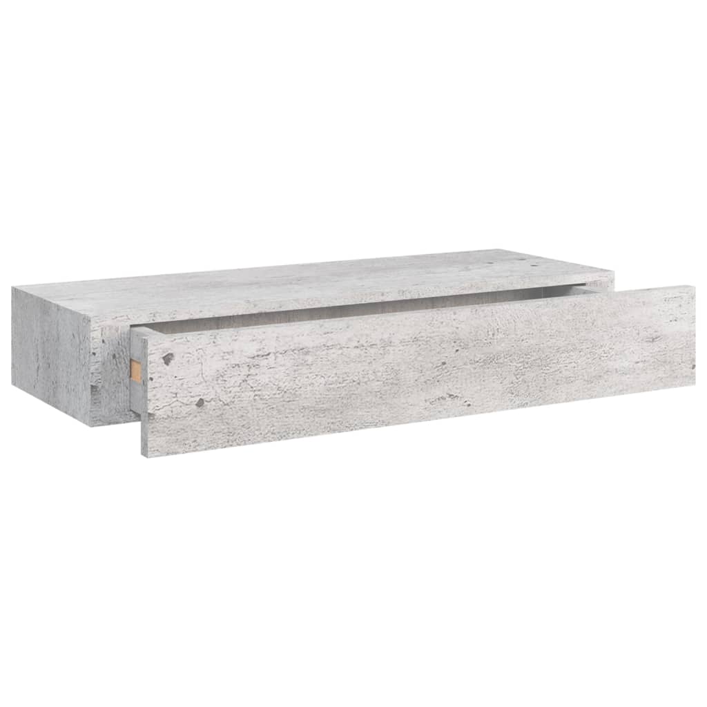 Dulap de perete cu sertar, gri beton, 60x23,5x10 cm, MDF Lando - Lando