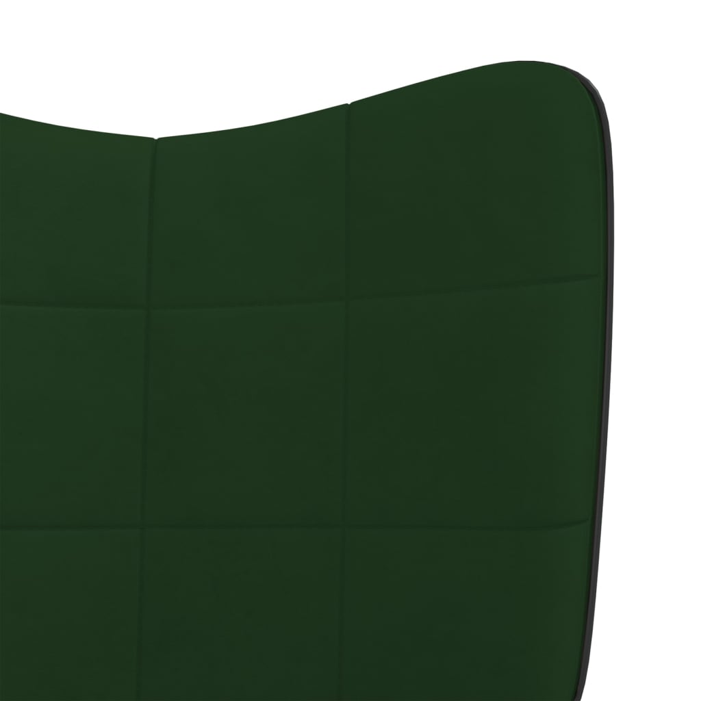 Scaun balansoar, verde închis, catifea și PVC - Lando