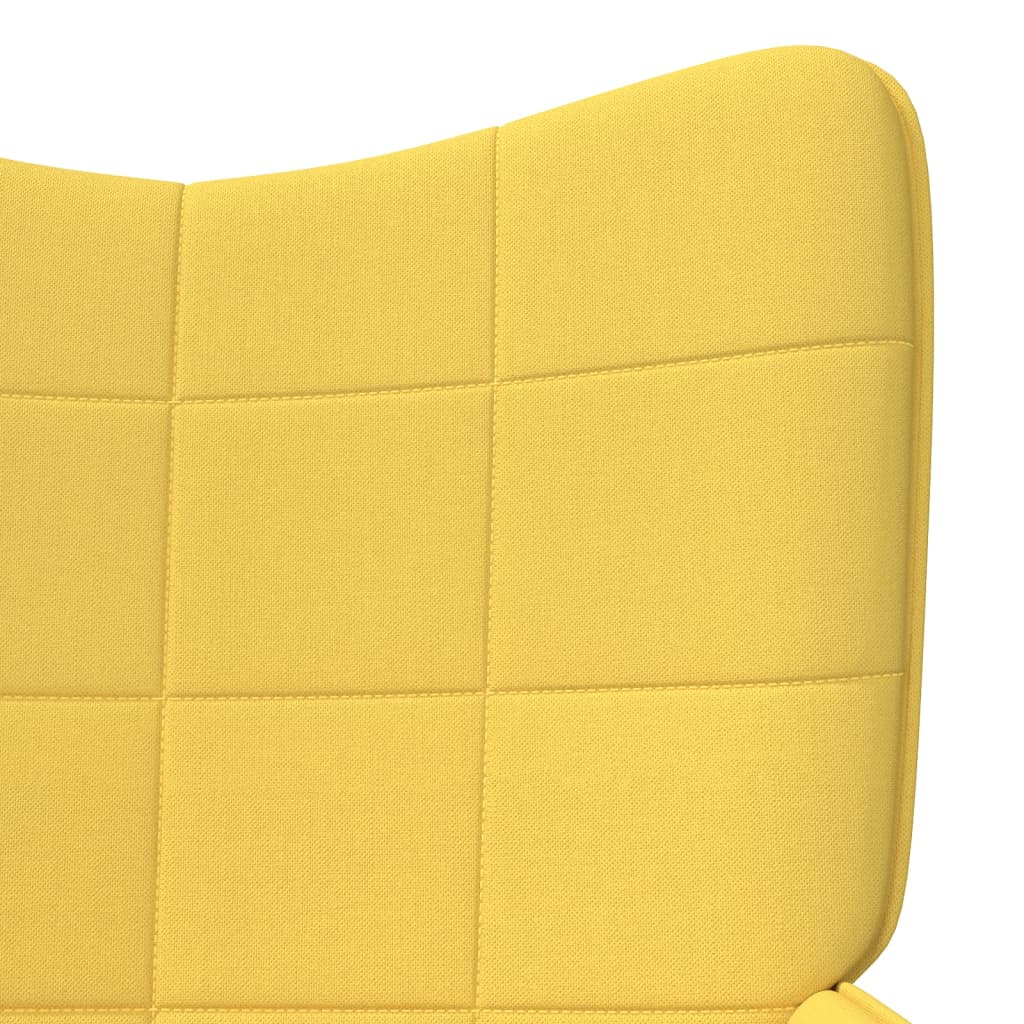 Scaun relaxare cu taburet, galben muștar, textil - Lando