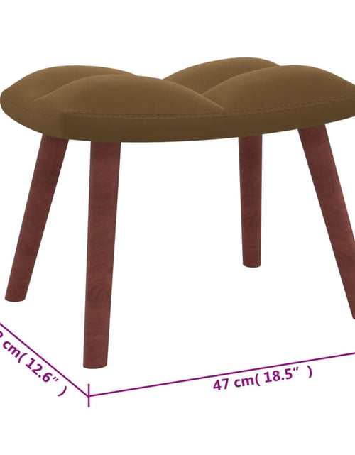 Загрузите изображение в средство просмотра галереи, Scaun de relaxare cu taburet, maro, catifea - Lando
