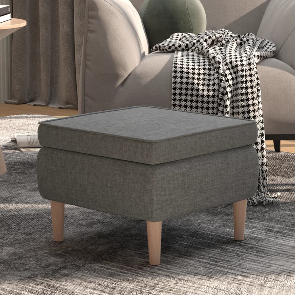 Scaun cu picioare din lemn, gri deschis, material textil Lando - Lando
