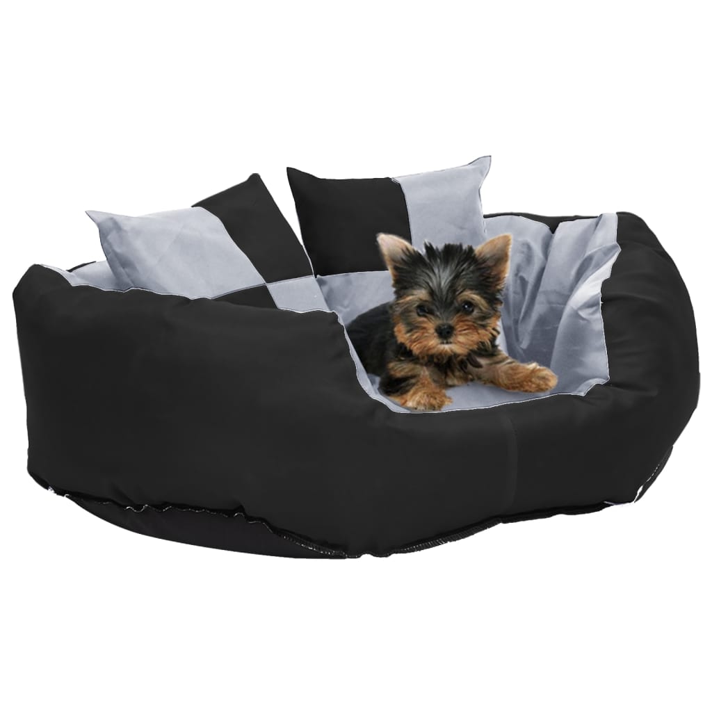 Pernă reversibilă și lavabilă câini, gri și negru, 65x50x20 cm - Lando