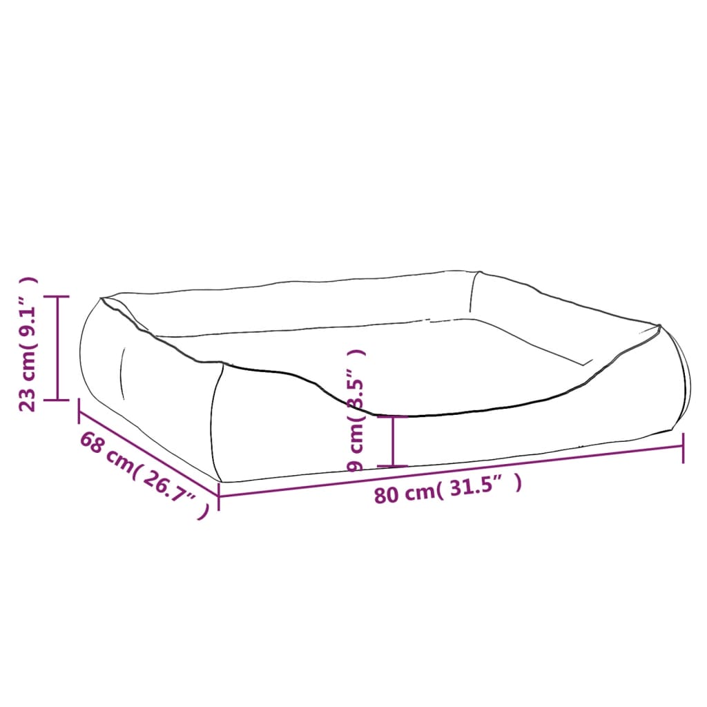 Pat pentru câini, albastru închis, 80x68x23 cm, piele ecologică - Lando