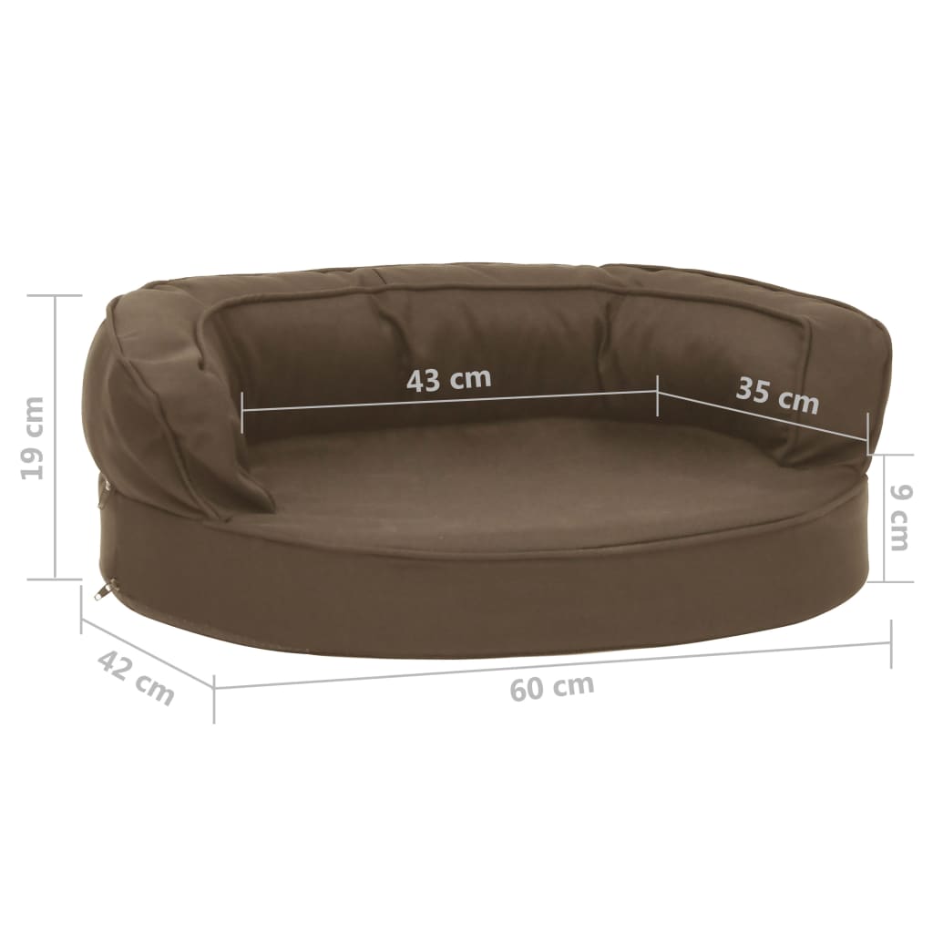 Saltea ergonomică pat de câini, maro, 60x42 cm aspect in/fleece Lando - Lando