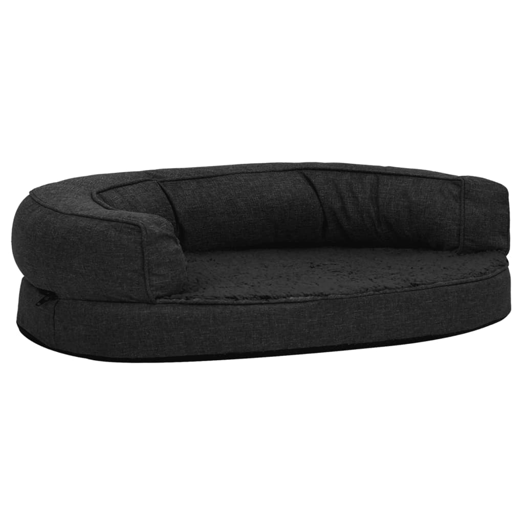 Saltea ergonomică pat de câini negru 75x53 cm aspect in/fleece Lando - Lando