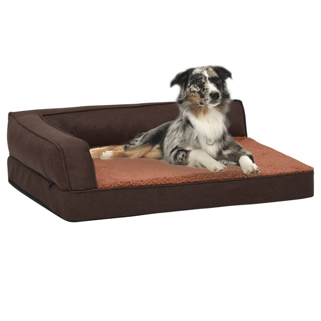 Saltea ergonomică pat de câini maro 75x53 cm aspect in/fleece Lando - Lando