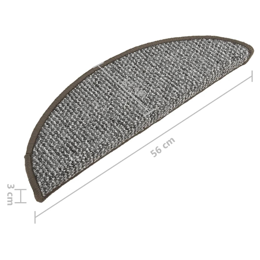 Covorașe pentru trepte scară, 15 buc., gri, 56x20 cm Lando - Lando