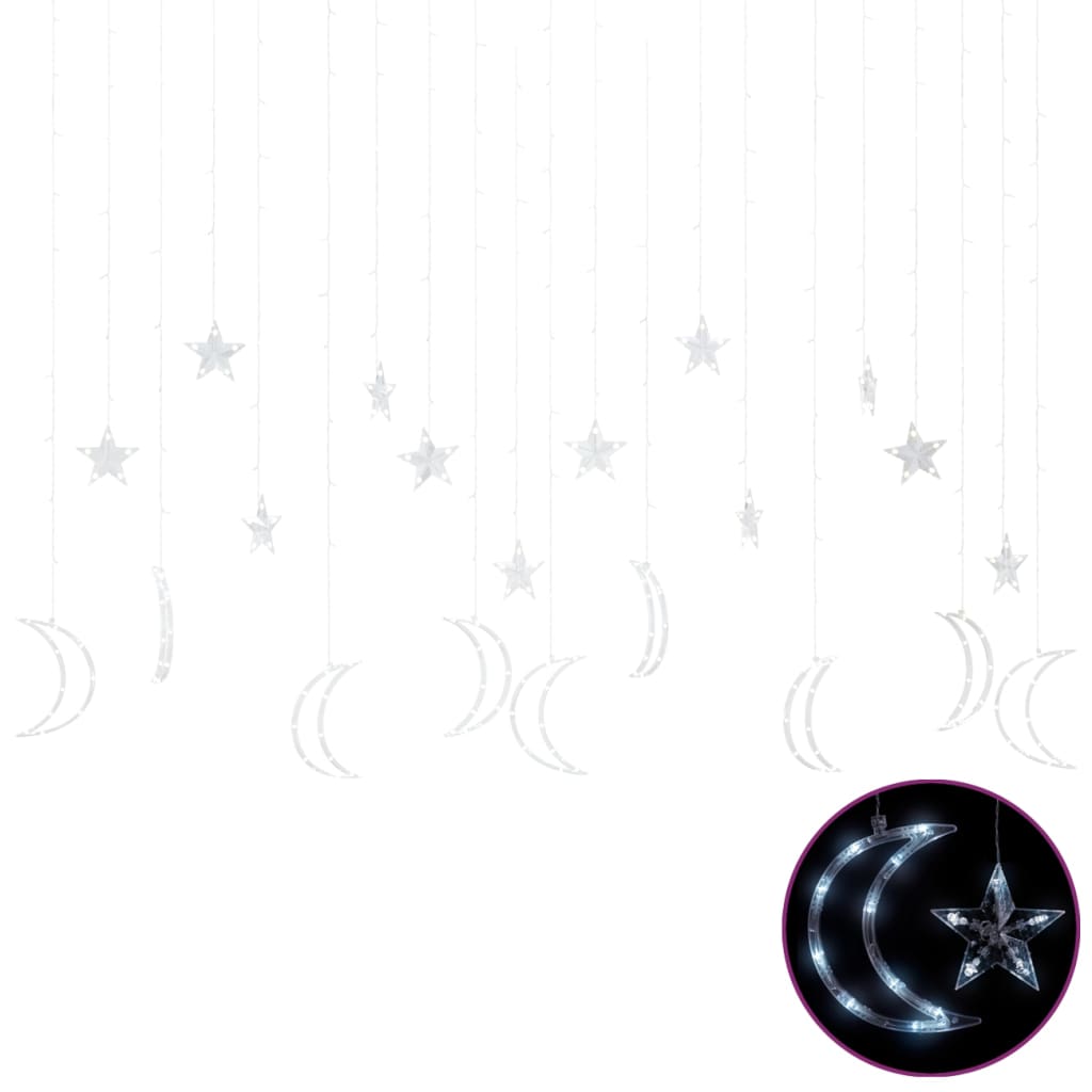 Lumini lună și stele, 345 LED-uri, alb rece, cu telecomandă - Lando