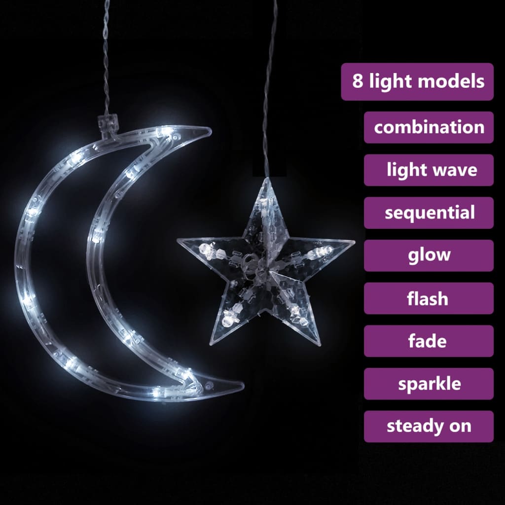Lumini lună și stele, 345 LED-uri, alb rece, cu telecomandă - Lando