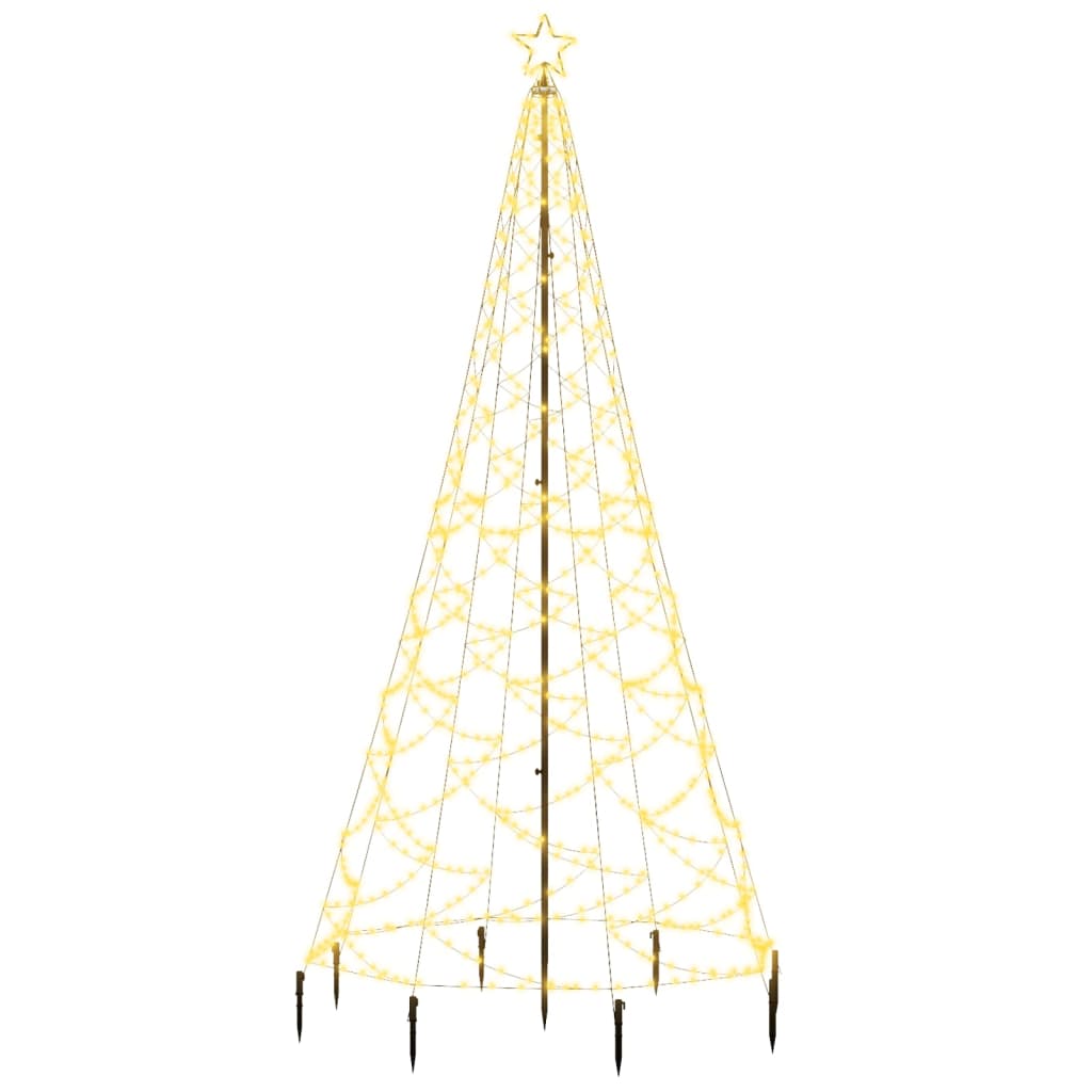 Pom de Crăciun cu stâlp de metal, 500 LED-uri, alb cald, 3 m - Lando