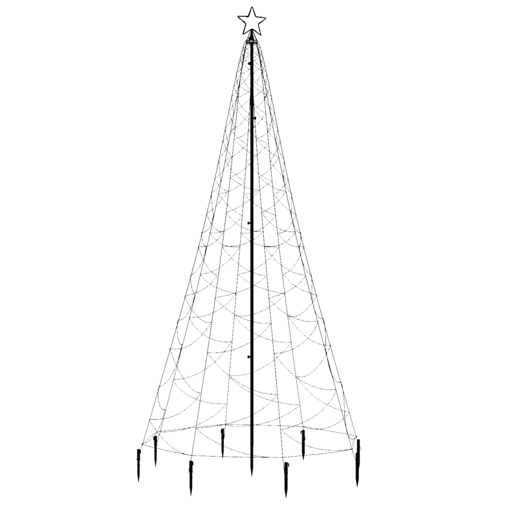 Pom de Crăciun cu stâlp de metal, 500 LED-uri, alb cald, 3 m - Lando