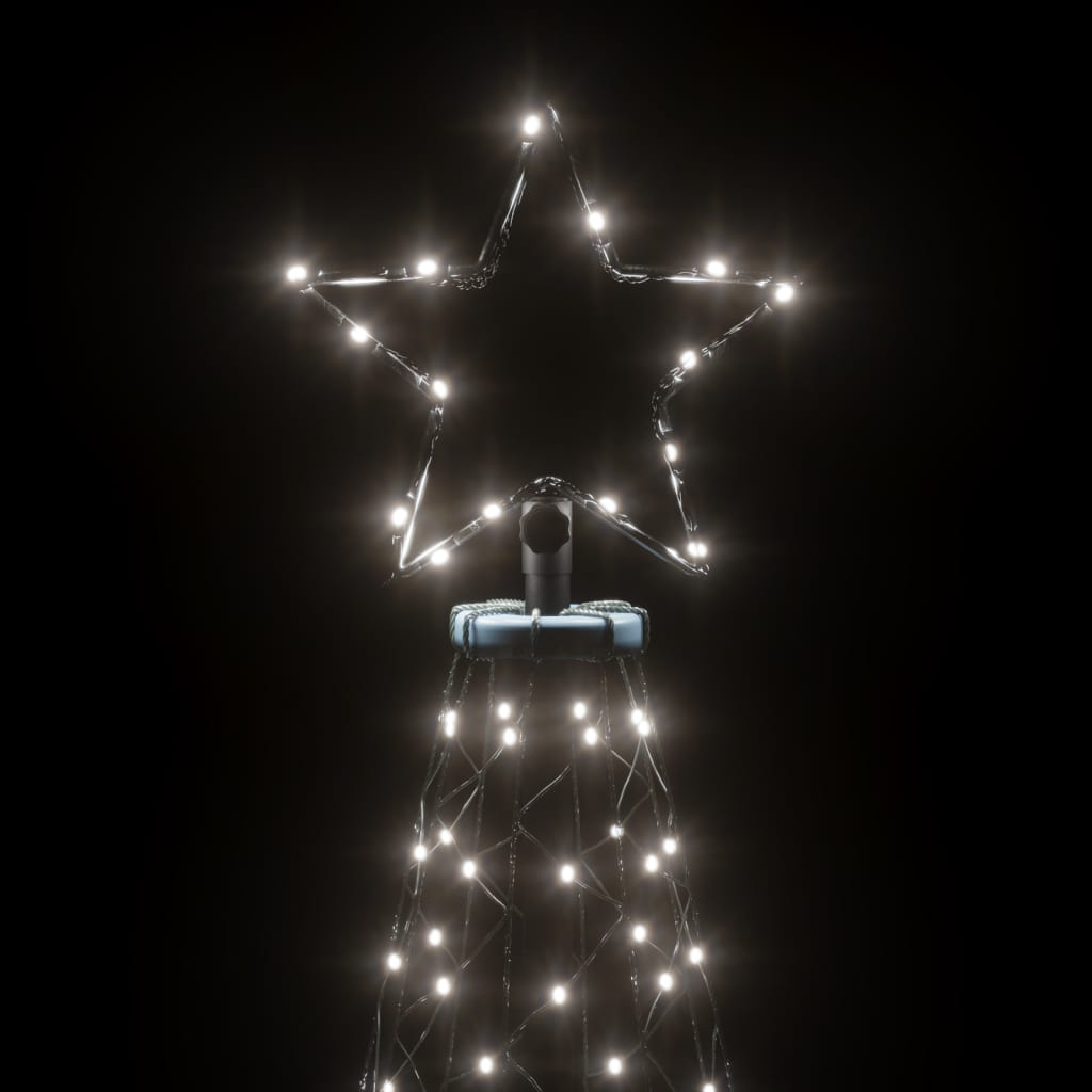 Pom de Crăciun cu stâlp de metal, 500 LED-uri, alb rece, 3 m - Lando