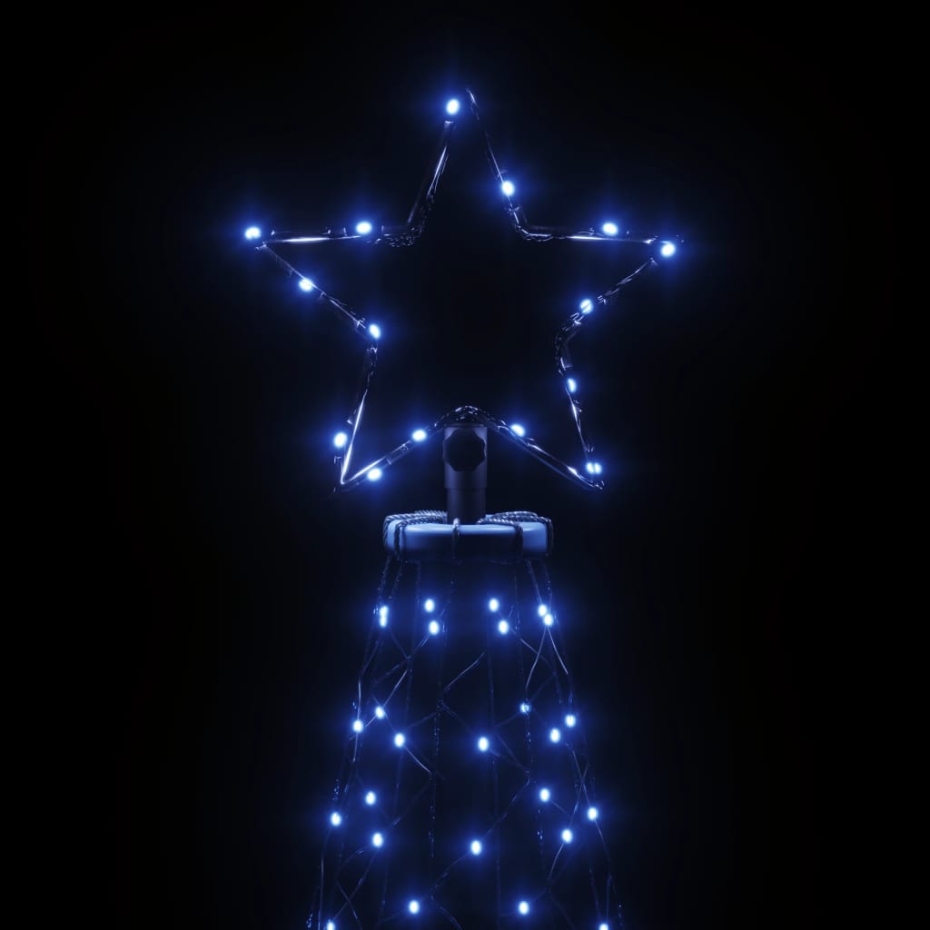 Pom de Crăciun cu stâlp de metal, 500 LED-uri, albastru, 3 m - Lando
