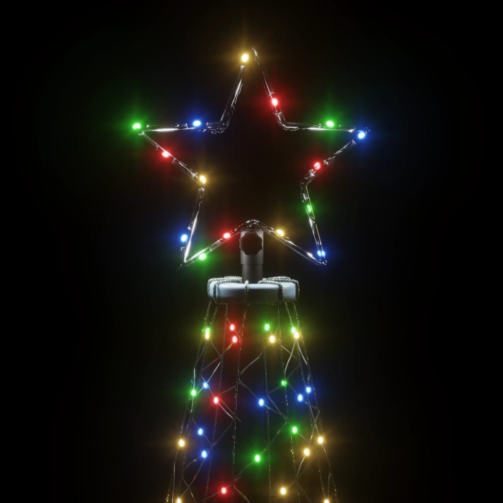 Pom de Crăciun cu stâlp de metal, 500 LED-uri colorate, 3 m - Lando