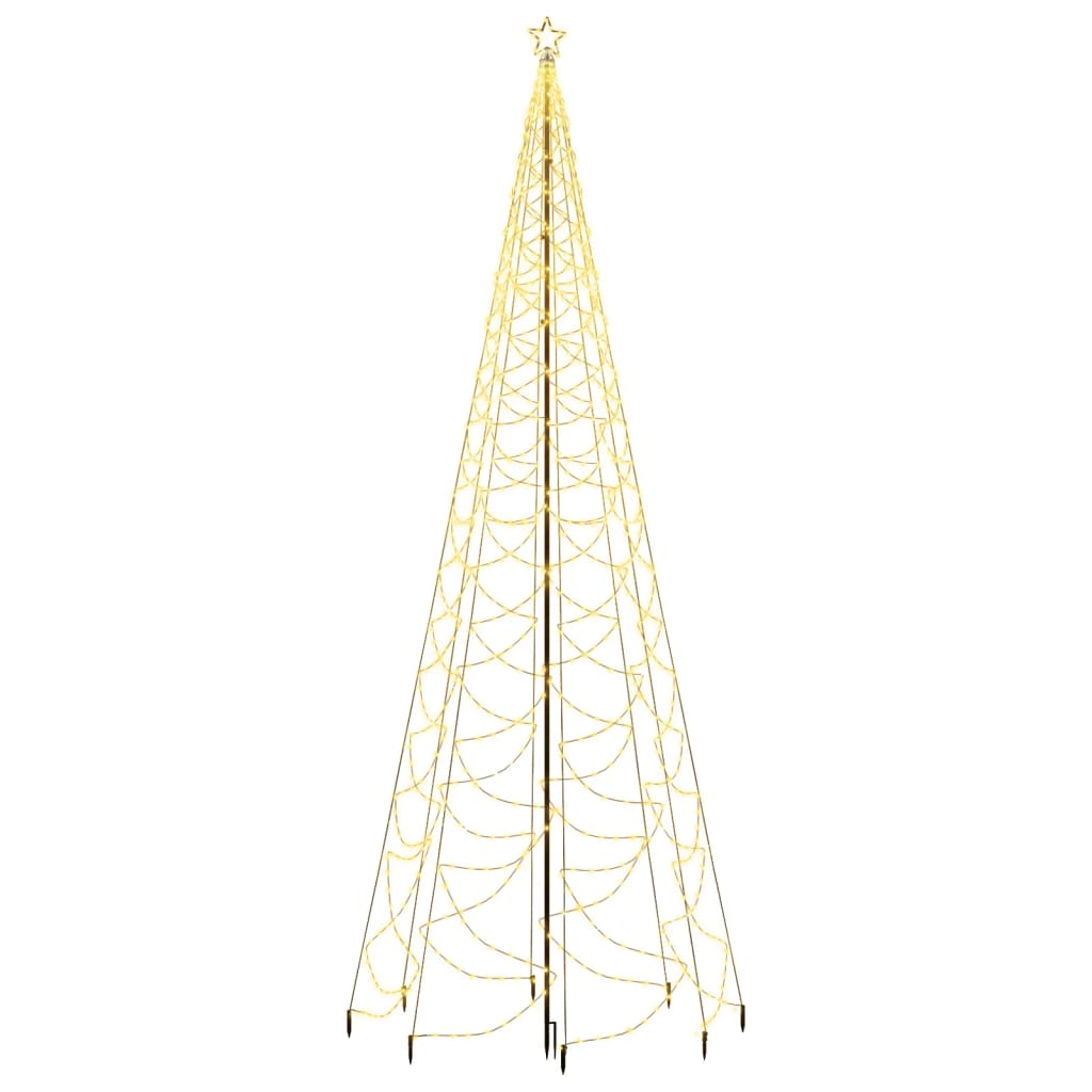 Pom de Crăciun cu stâlp de metal, 1400 LED-uri, alb cald, 5 m Lando - Lando