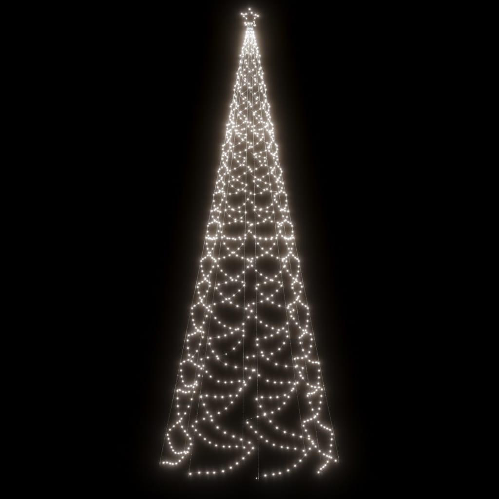 Pom de Crăciun cu stâlp de metal, 1400 LED-uri, alb rece, 5 m Lando - Lando