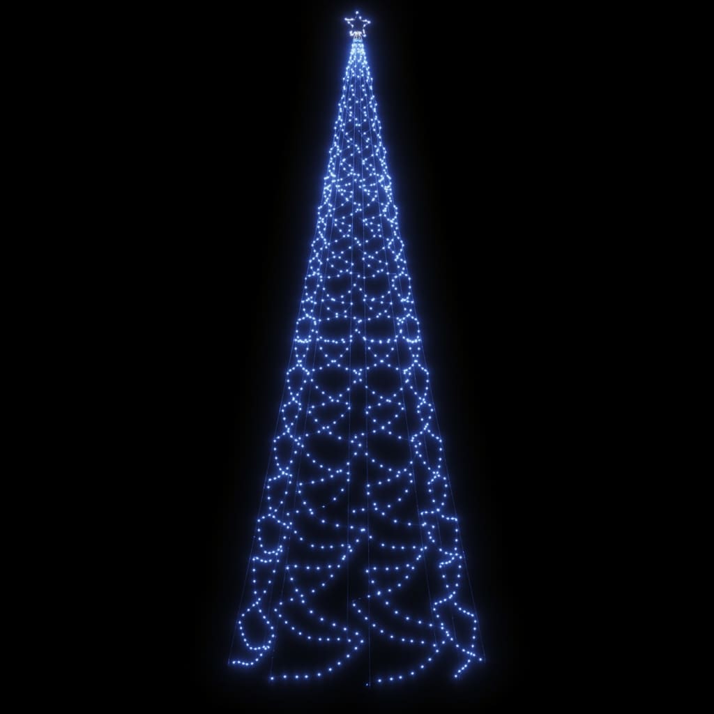 Pom de Crăciun cu stâlp de metal, 1400 LED-uri, albastru, 5 m Lando - Lando