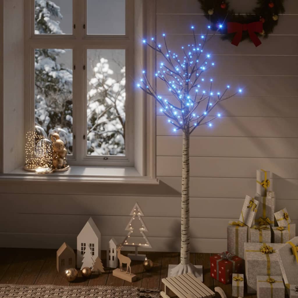 Pom Crăciun 140 LED-uri albastru 1,5 m salcie interior/exterior - Lando