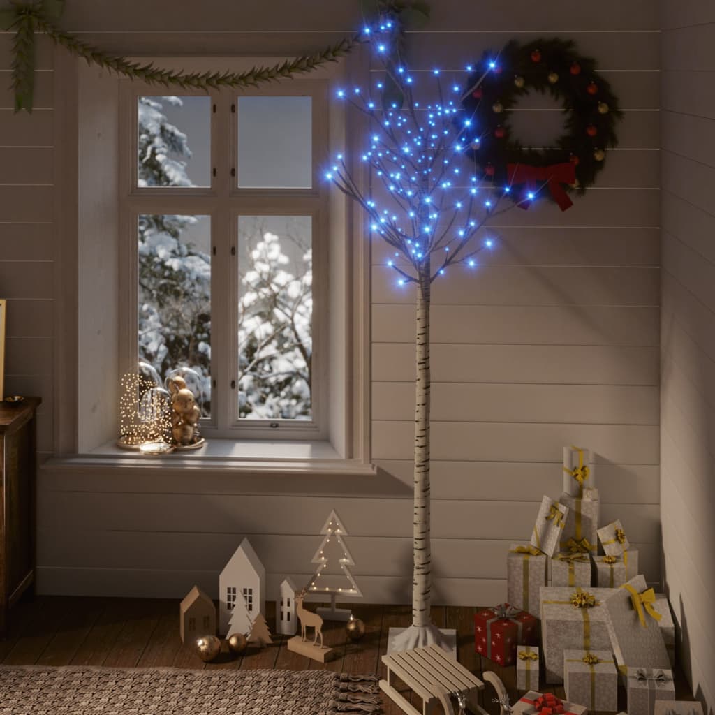 Pom de Crăciun, 180 LED-uri, albastru, 1,8 m, salcie, int./ext. - Lando