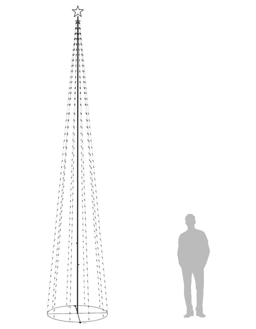 Загрузите изображение в средство просмотра галереи, Decorațiune brad Crăciun conic 752 LED-uri albastru 160x500 cm Lando - Lando
