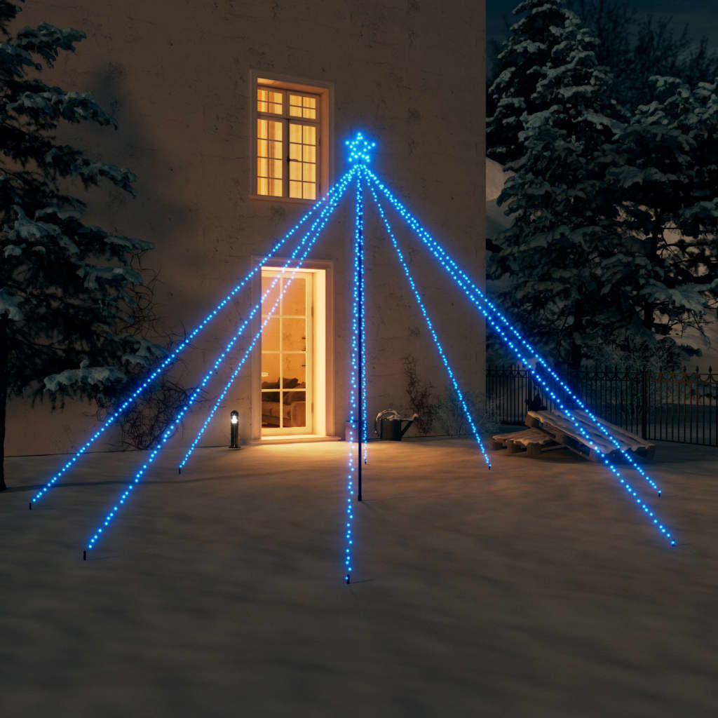 Lumini brad de Crăciun 576 LED-uri albastru 3,6 m int./ext. Lando - Lando