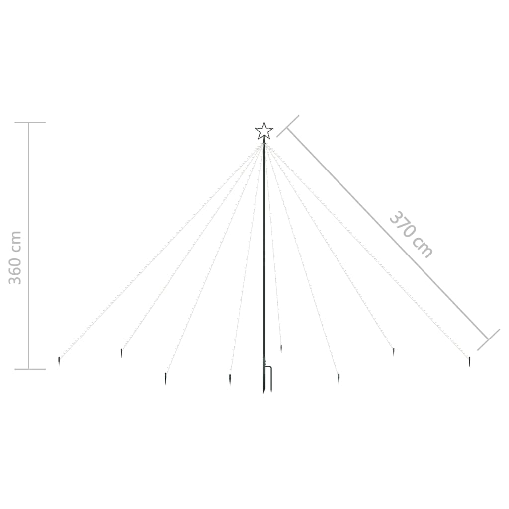 Lumini brad de Crăciun, 576 LED-uri, colorat, 3,6 m, int./ext. - Lando