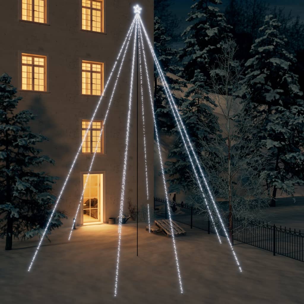 Cascadă lumini brad Crăciun 1300 leduri alb rece 8 m, int./ext. - Lando