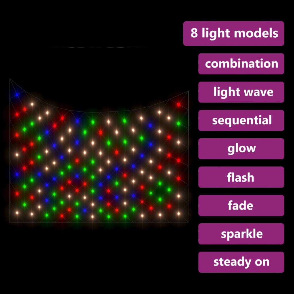 Plasă lumini Crăciun multicolor 4x4 m 544 LED interior/exterior Lando - Lando