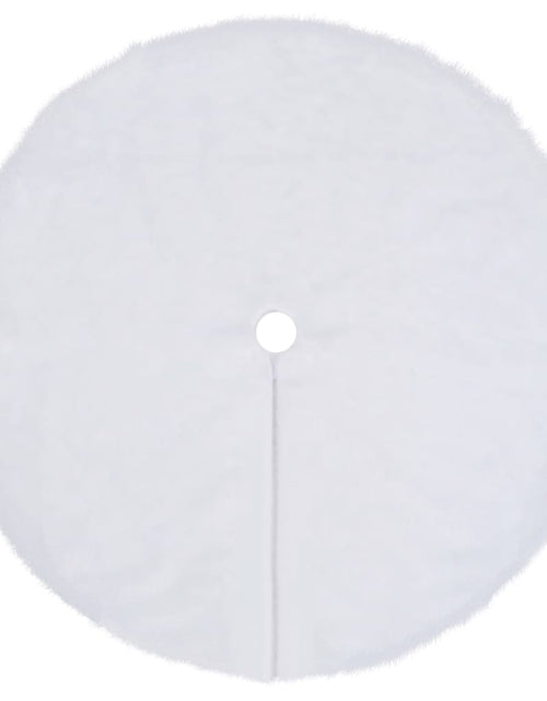 Загрузите изображение в средство просмотра галереи, Covor fustă brad Crăciun cu șosetă alb 122 cm blană artificială - Lando
