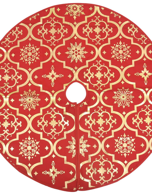 Încărcați imaginea în vizualizatorul Galerie, Covor fustă de brad Crăciun cu șosetă, roșu, 122 cm, țesătură - Lando
