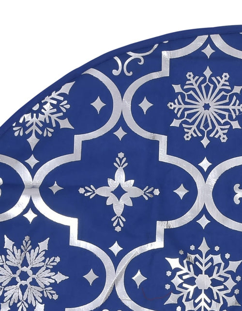 Încărcați imaginea în vizualizatorul Galerie, Covor fustă de brad Crăciun cu șosetă albastru 150 cm țesătură - Lando
