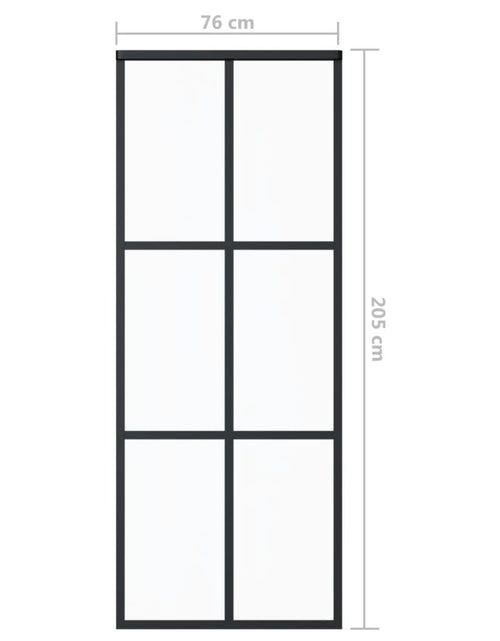 Încărcați imaginea în vizualizatorul Galerie, Ușă glisantă, negru, 76x205 cm, sticlă ESG și aluminiu Lando - Lando
