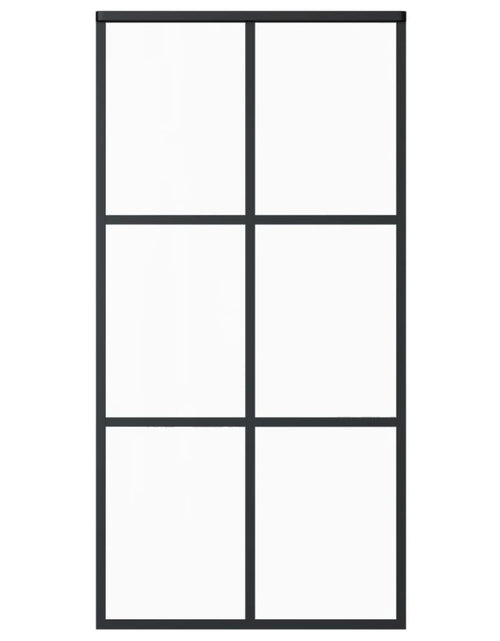 Загрузите изображение в средство просмотра галереи, Ușă glisantă, negru, 102x205 cm, sticlă ESG și aluminiu Lando - Lando
