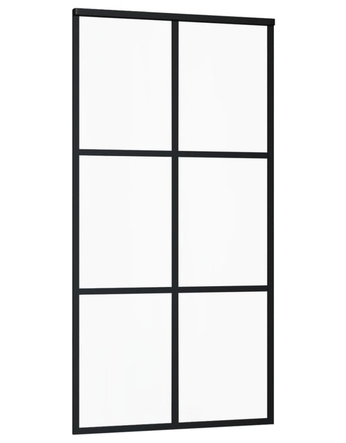 Загрузите изображение в средство просмотра галереи, Ușă glisantă, negru, 102x205 cm, sticlă ESG și aluminiu Lando - Lando
