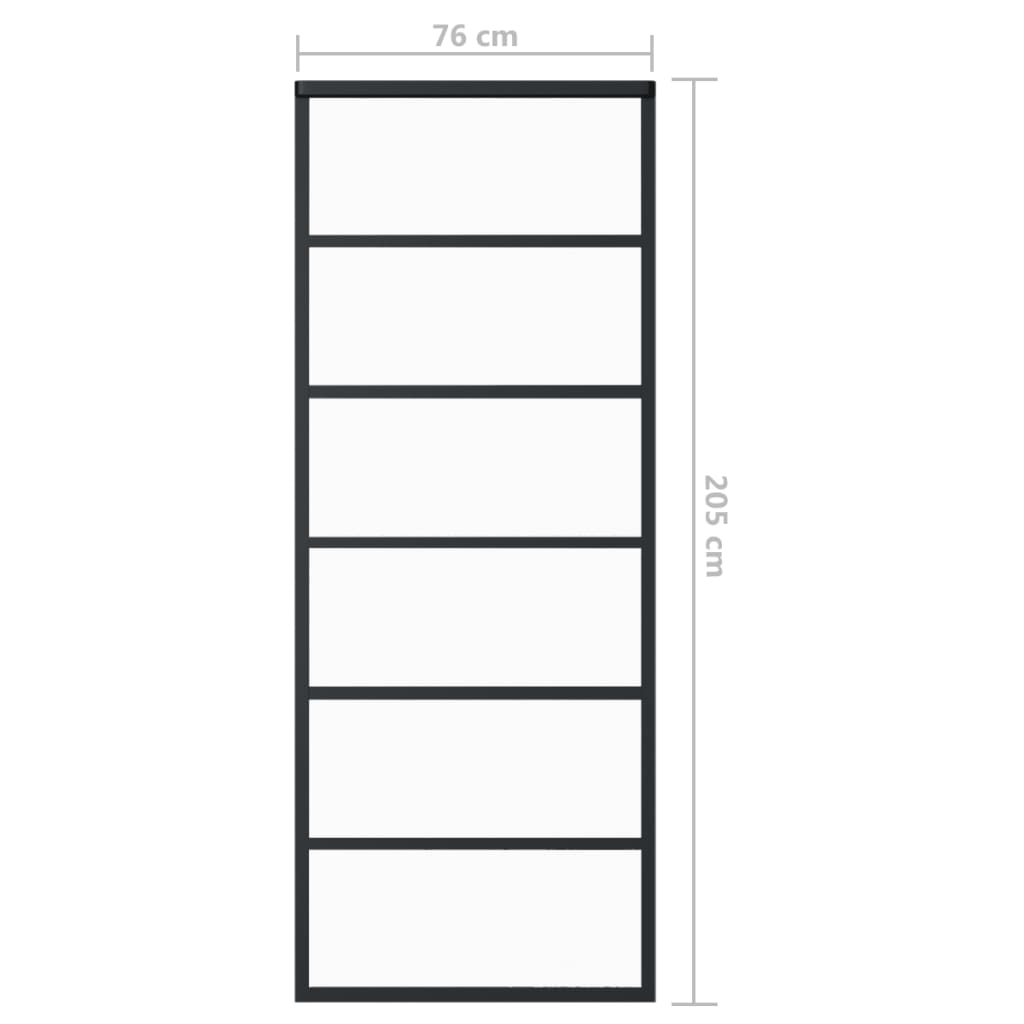 Ușă glisantă, negru, 76x205 cm, sticlă ESG și aluminiu Lando - Lando