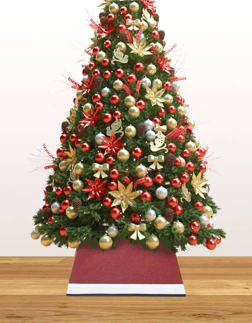 Încărcați imaginea în vizualizatorul Galerie, Fustă brad de Crăciun, roșu și alb, 48x48x25 cm Lando - Lando
