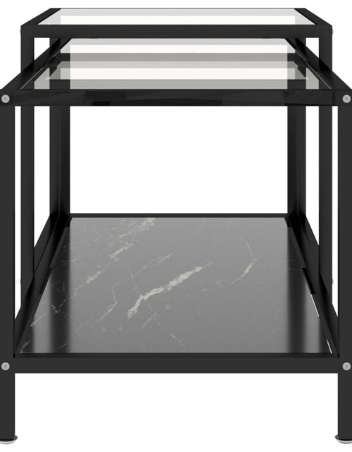 Încărcați imaginea în vizualizatorul Galerie, Mese de ceai, 2 buc., negru, sticlă securizată - Lando
