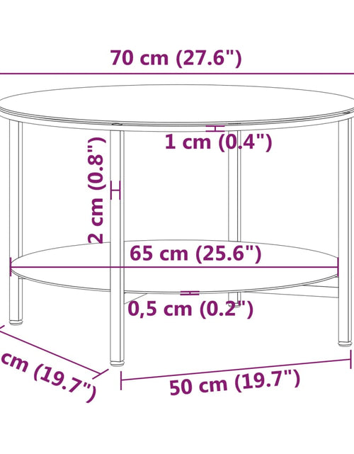 Загрузите изображение в средство просмотра галереи, Masă de ceai, negru și transparent,70 cm, sticlă securizată Lando - Lando
