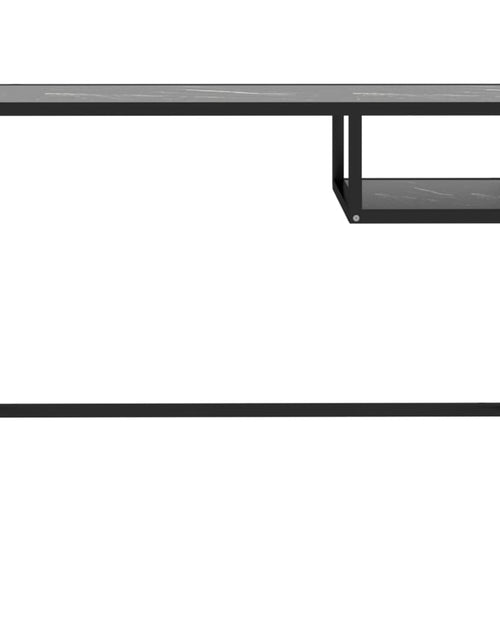 Загрузите изображение в средство просмотра галереи, Birou calculator, negru marmură, 100x36x74 cm sticlă securizată - Lando
