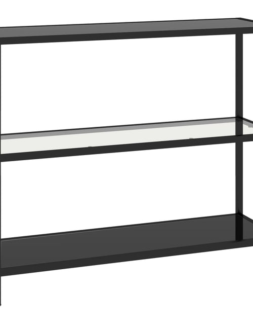 Încărcați imaginea în vizualizatorul Galerie, Raft, transparent și negru, 100x36x90 cm, sticlă securizată Lando - Lando

