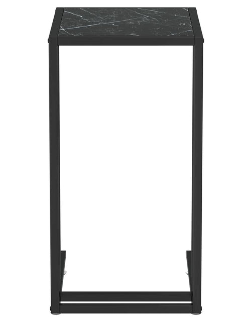 Загрузите изображение в средство просмотра галереи, Masă laterală de calculator negru marmură 50x35x65 cm sticlă Lando - Lando
