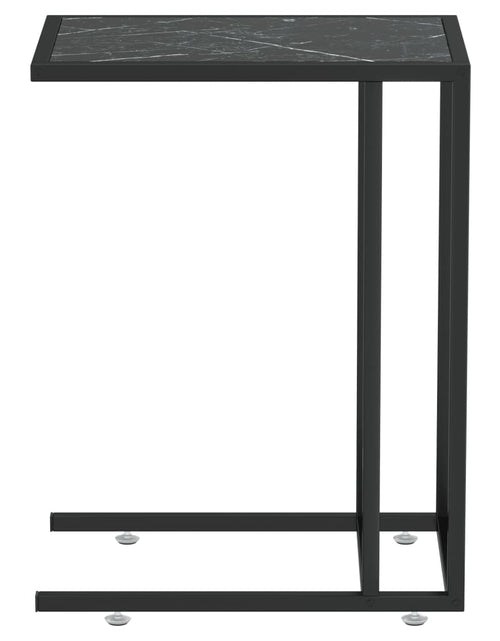 Încărcați imaginea în vizualizatorul Galerie, Masă laterală de calculator negru marmură 50x35x65 cm sticlă Lando - Lando
