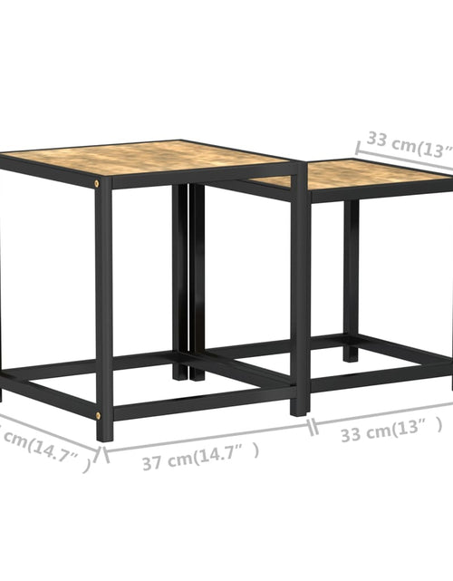 Încărcați imaginea în vizualizatorul Galerie, Mese de ceai, 2 buc., negru și galben, MDF Lando - Lando
