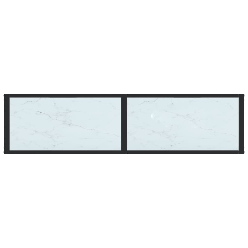 Masă consolă, marmură albă, 140x35x75,5 cm, sticlă securizată Lando - Lando