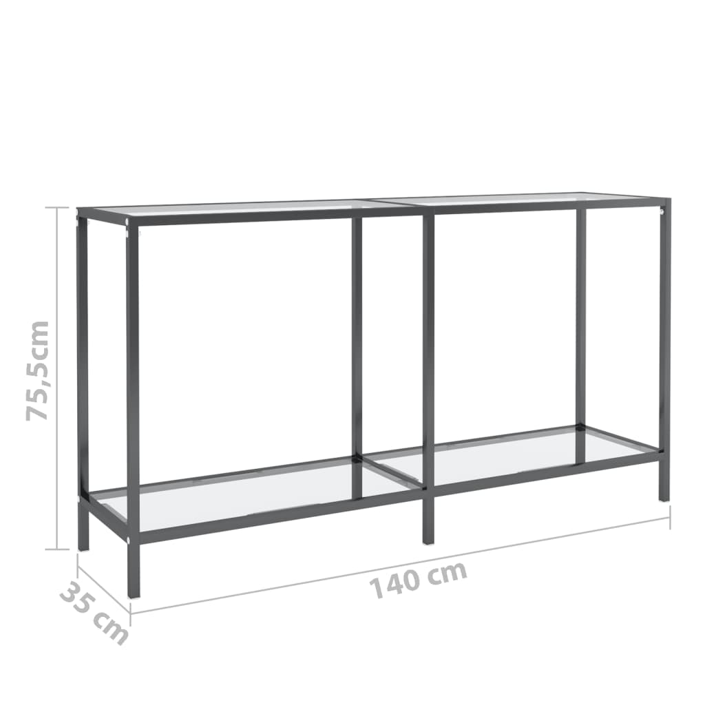 Masă consolă, transparent, 140x35x75,5 cm, sticlă securizată Lando - Lando